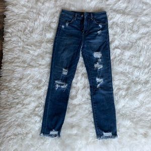 High waist a&f ankle jean